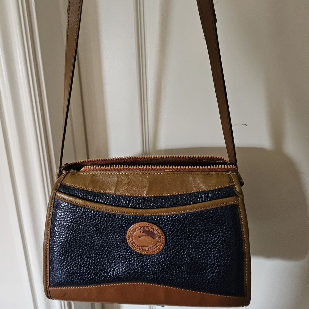 Dooney & Bourke Pebbled Leather Crossbody - Navy & Brown